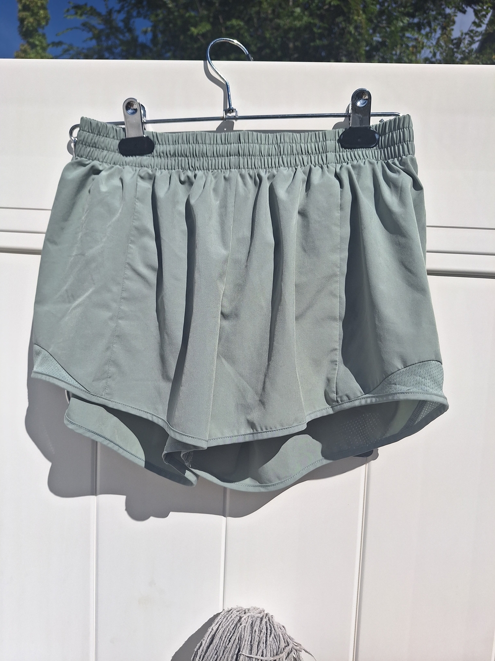 Athletic Works Women's Layered Athletic Shorts in Sage Green Size S